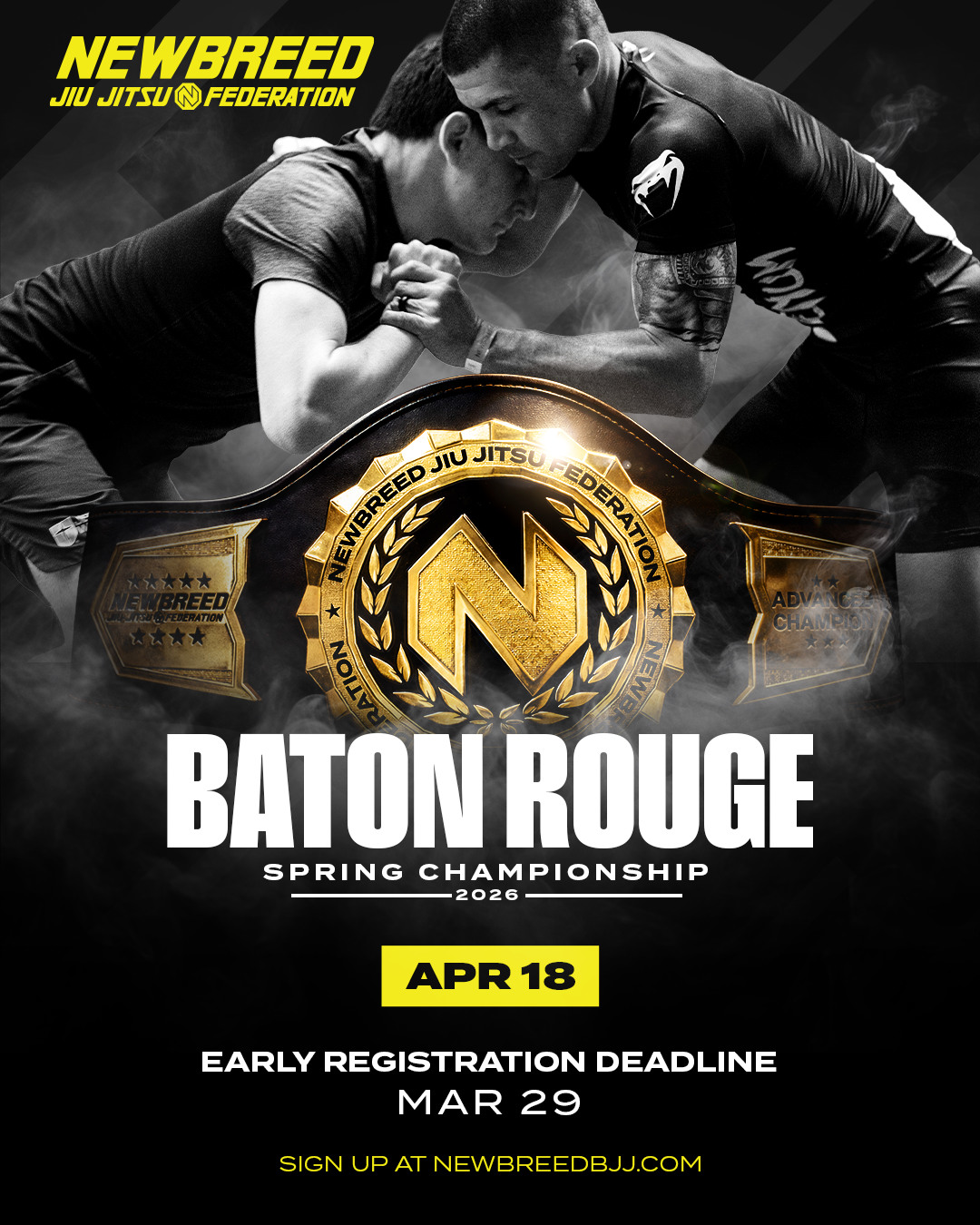 Newbreed tournament ad — championship belt